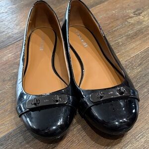 Coach Black Patent Leather flat